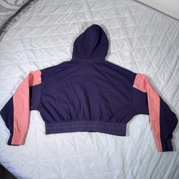 Nike Women’s Cropped Half‎ Zip Hoodie Swoosh Purple Pink CZ8164-573 Size M - Picture 12 of 12